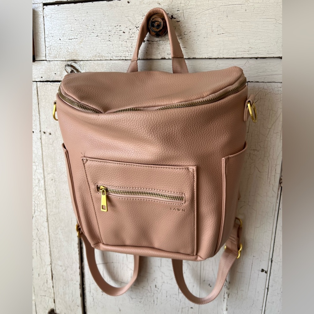 Fawn Tan Leather Diaper Bag